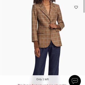 NWT favorite daughter chocolate blazer plaid